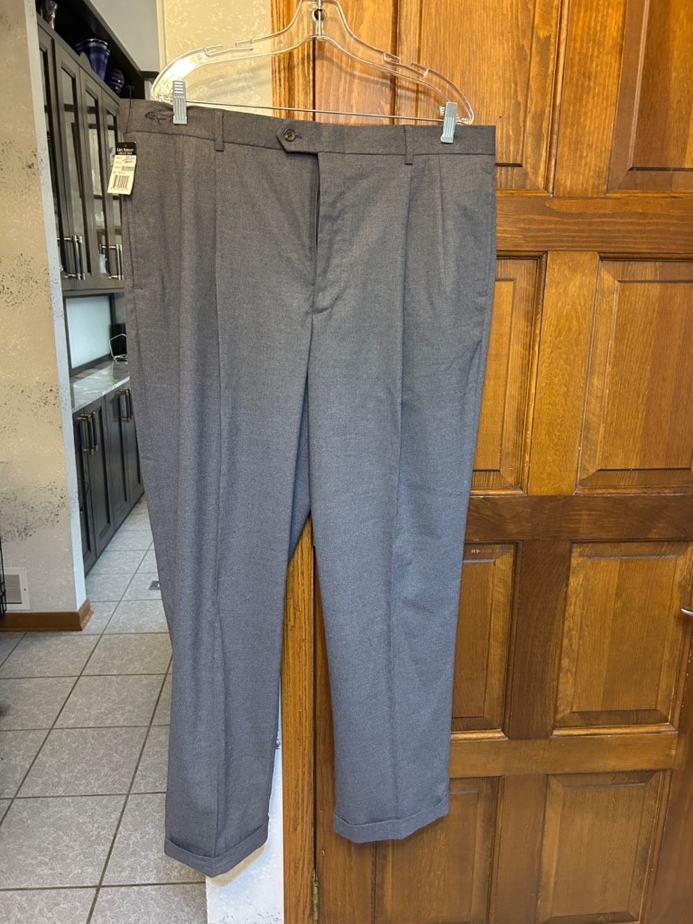 Greg Norman Collection Men's Gray Dress Pants- Flat Front